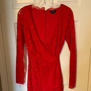 Lace red Bebe dress